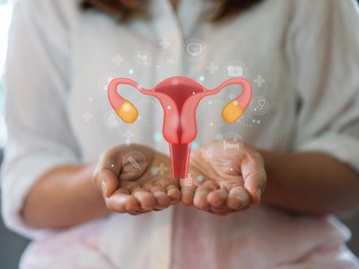 Woman,Holding,Uterus,Health,Therapy,Care,Checkup,,Reproductive,System,,Hpv,
